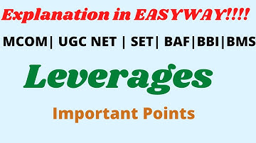 Leverage -  Important Points  - MCOM, UGC NET and SET