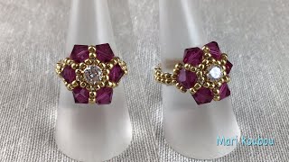 How to make a Swarovski ring with a Cubic Zirconia/ジルコニアとスワロフスキーのリング/Simple tutorial