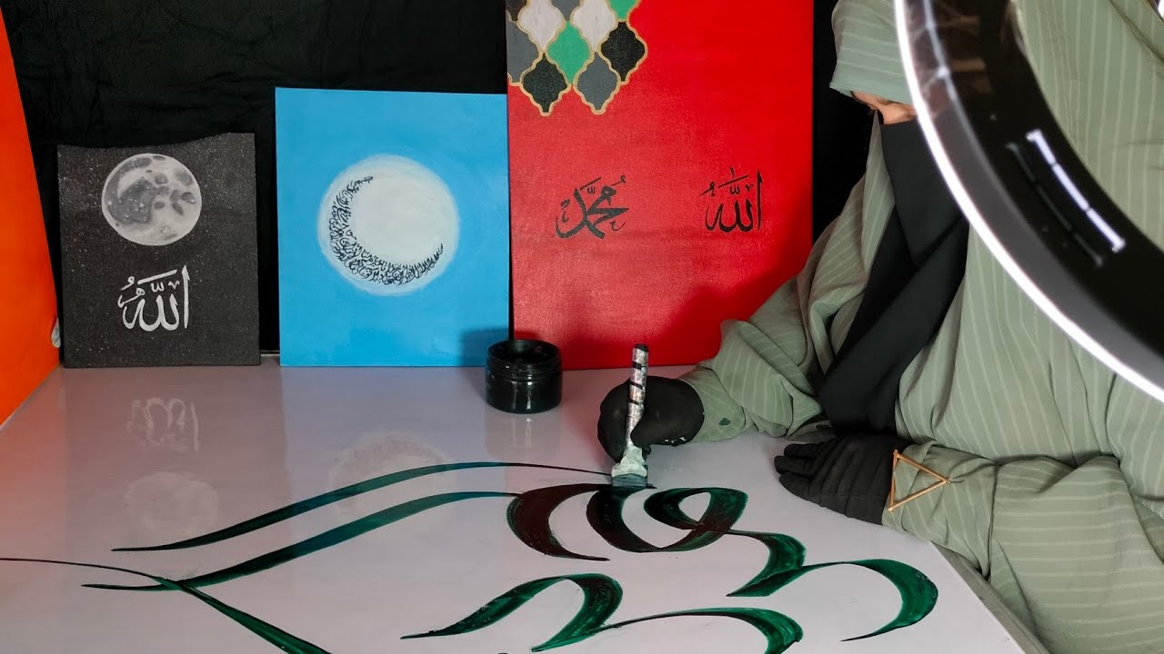 Modern Calligraphy with wood piece 