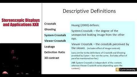 How are crosstalk and ghosting defined in the stereoscopic literature?