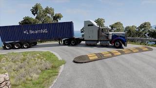 Trucks vs Speed bumps vs log bridge compilation #88 beamng.drive live 8