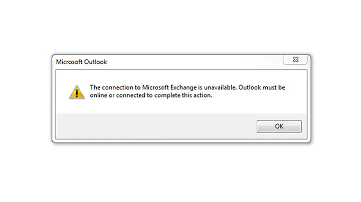 Fix The Connection to Microsoft Exchange is Unavailable