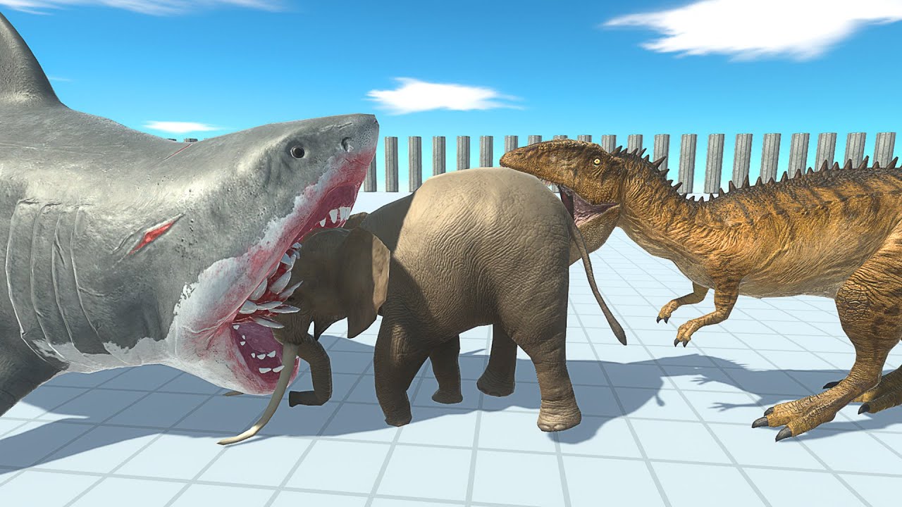 (New Update) Mutant Megalodon and Carchalodontosaurus Death - Animal Revolt Battle Simulator