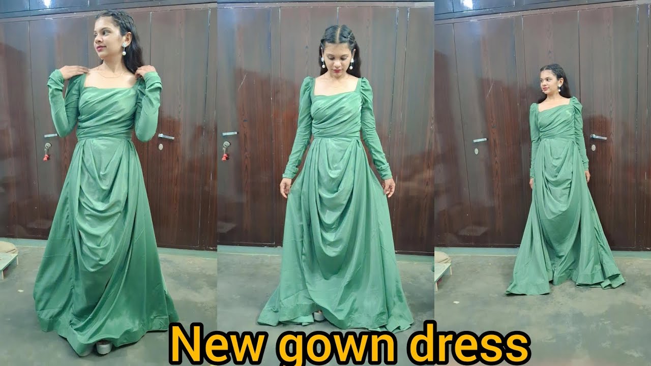 Trending gown dress cutting and stitching full video 🥰