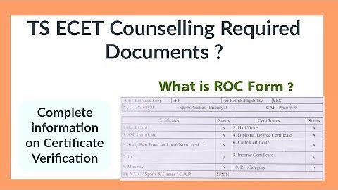 TS ECET 2023 Counselling Required Documents | ROC Form | Verification Process
