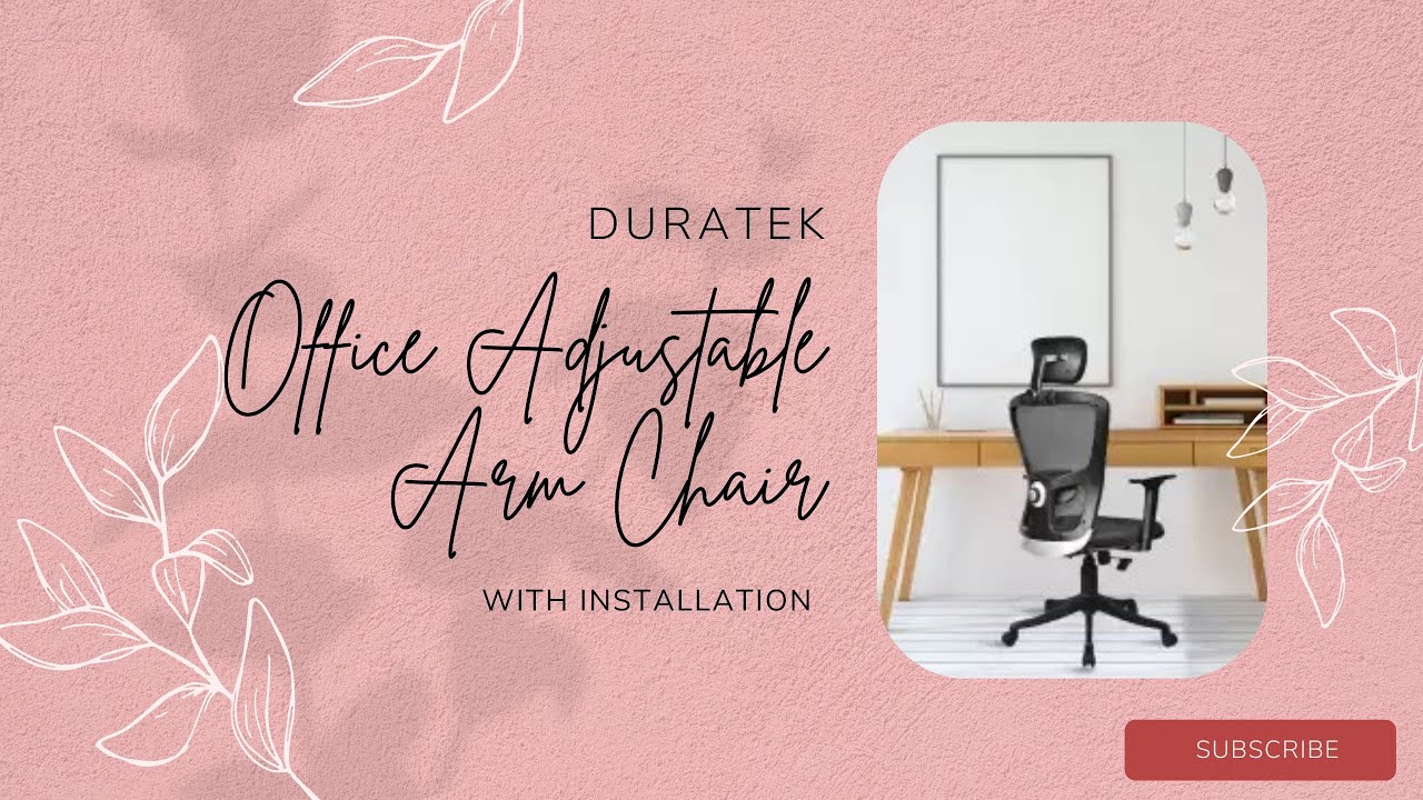 Duratek Mesh Office Adjustable Arm Chair with installation officechair