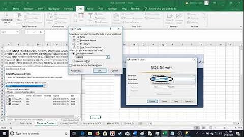 Connecting to SQL Server via Excel