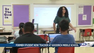 Former student now teacher at Goodrich Middle School