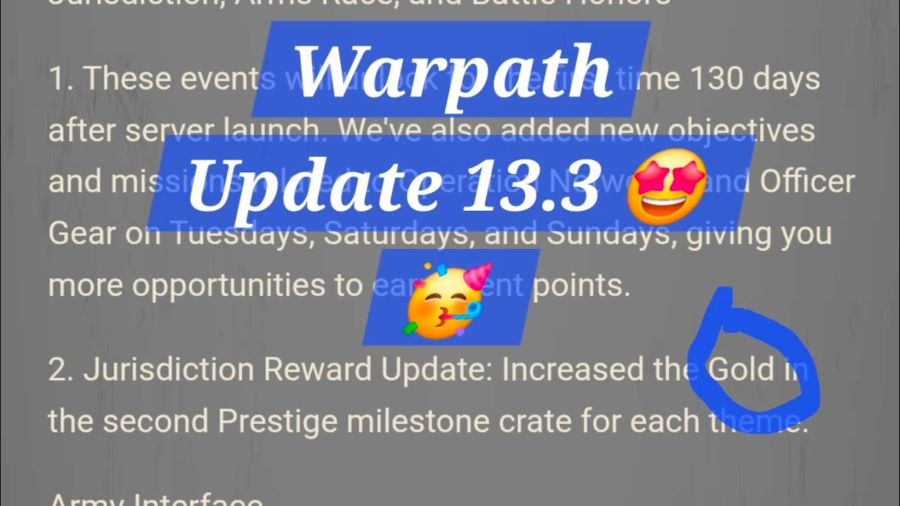 Warpath - Game update 13.3 Summary 