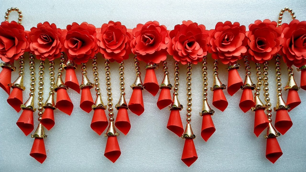 Diy Paper Rose Flower Door Hanging Toran New Design Toran 2020 Craf