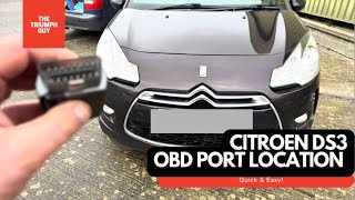Citroën DS3 OBD Port Location (Diagnostic Socket Location)
