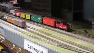 A Short Fast Moving Gulf, Mobile Ohio Railroad Local Freight Train.
