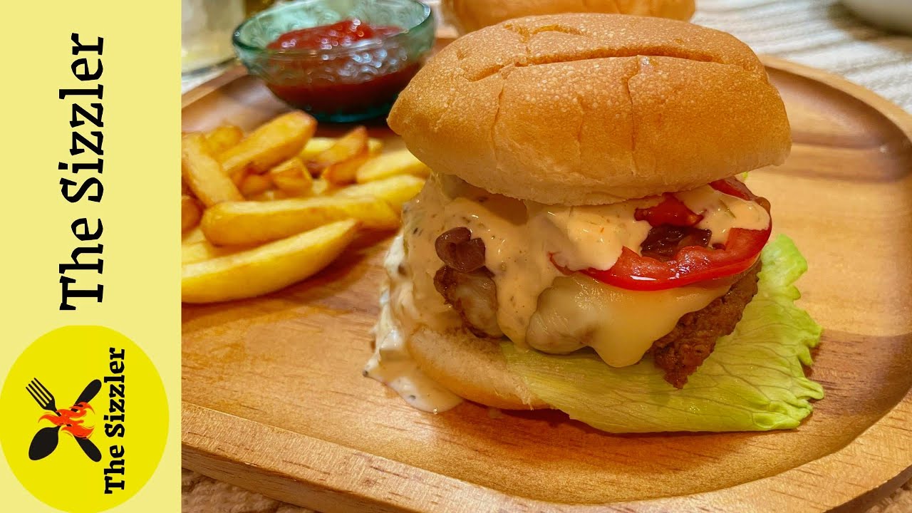 JUICY BEEF BURGER WITH BURGER SAUCE RECIPE BY THE SIZZLER