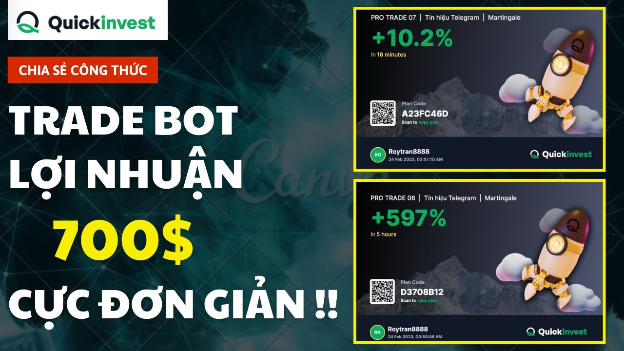 QUICKINVEST BOT COPY TRADE LÃI 700$  CHIA SẺ PP TRADE BO KINGOFBO BITCACAO FIBOWIN - QUANG HUY