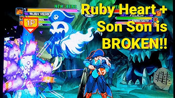 MVC2: Ruby Heart + Son Son Combination DELETED 2 characters within 8 game seconds!!!