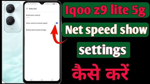 Iqoo z9 lite 5g me net speed show kaise kare/how to show net speed settings iqoo z9 lite 5g mobile