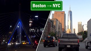 Nighttime Highway Driving Boston to New York City (4 Hours)