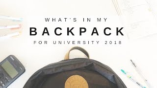 What&#39;s in my backpack - University 2018 | studytee