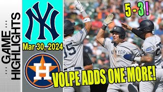 Yankees vs Astros [AMAZING Highlights] Anthony Volpe Solo Homerun Inning 8