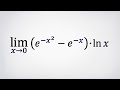 Предел по правилу Лопиталя: lim (e^(-x^2)-e^(-x))*ln(x)