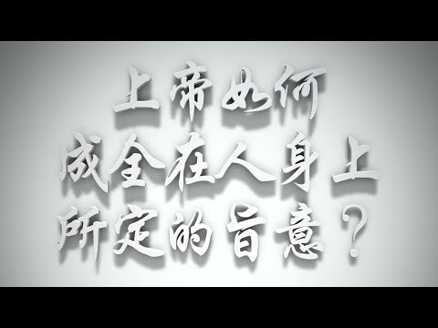 ＃👑上帝如何成全在人身上所定的❤️旨意❓（感情聖化要理問答203問）