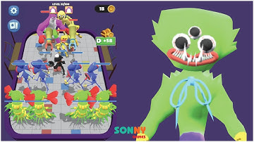 Highlight Merge Master Blue Monster: Funny Gameplay (iOS,Android) Part 4 - Tails vs Daddy Long Legs