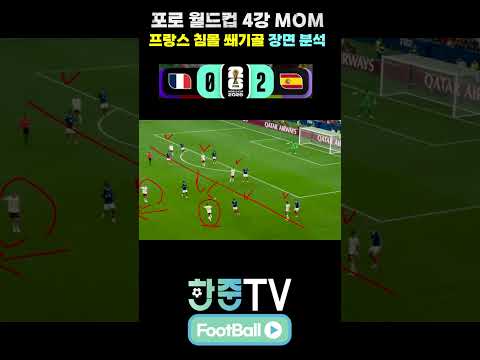'손흥민 동생' 포로가 프랑스 무너트린 스페인 득점 장면 #월드컵 #4강 #전술분석 #축구전술