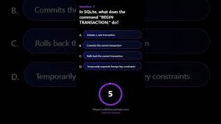 In SQLite what does the command BEGIN TRANSACTION do