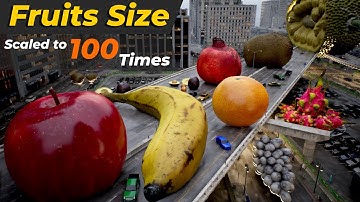 If Fruits Size Increased by 100 Times | imaginary Size comparison in city