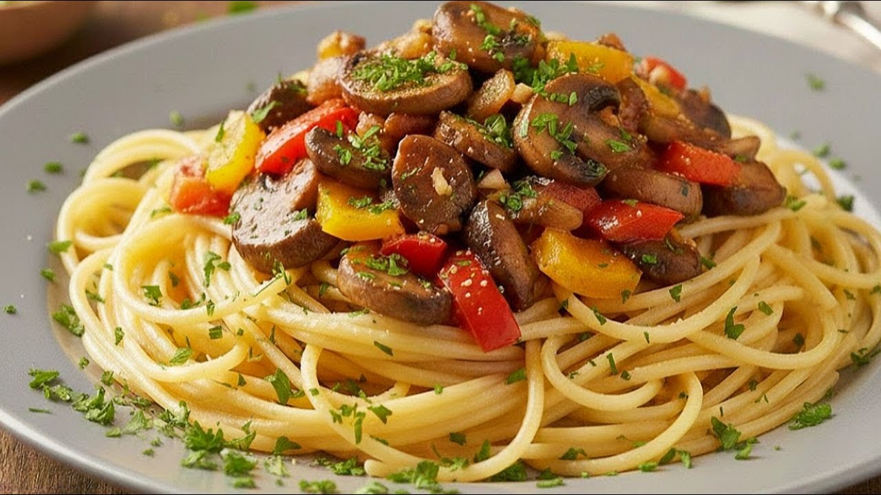 15-Minute Garlic Mushroom Pasta | Easy & Vibrant Vegan Dinner