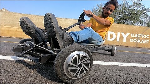 Zelfgemaakte elektrische go-kart van kapotte hoverboards