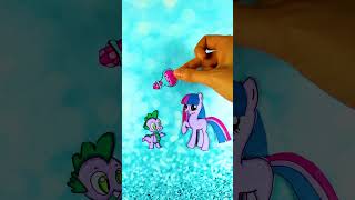 mlp Twilight and Spike magic boby swap Paper craft  #shorts