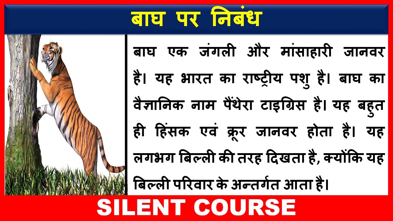 Essay On Tiger In Hindi Baagh Par Nibandh YouTube
