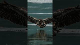Amazing young eagle shows the adults how to catch fish. #eagle