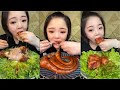 Chinese people eating - Street food - "pork, pork tail, pork ribs, pig intestine" #22