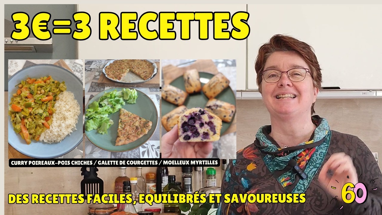 👉 3 € = 3 RECETTES  FACILES, RAPIDES et ECONOMIQUES😋 oui on peut bien manger sans se ruiner