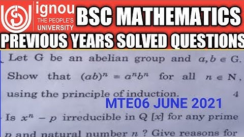 Bsc Mathematics | IGNOU | MTE06 | June TEE 2021 |  Solved questions | Q no 1(a)(b)