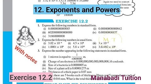 8th class maths| Chapter 12|Exponents and powers|💁 Exercise 12.2|Q.no 1,2,3&4|with notes|