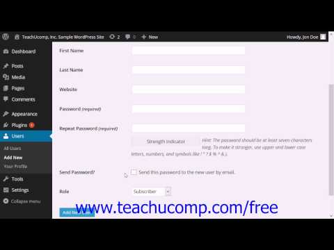 WordPress 4.0 Training Tutorial Adding and Managing Users