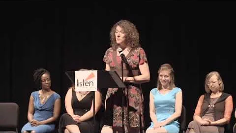 Joy Salyers reading "Angel Unawares"