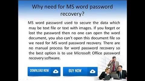 Easy Process of Ms word password recovery