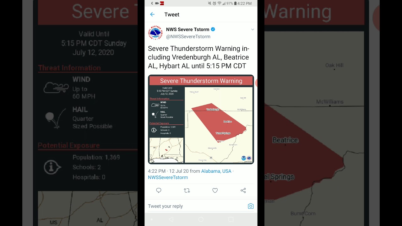 Vredenburgh, Alabama Severe Thunderstorm 71220 YouTube