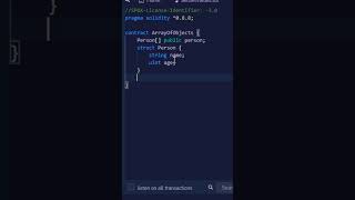 array of struct solidity #programming #shorts #youtubeshorts