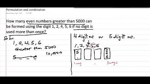 How many even numbers greater than 5000 can be formed using the digit 1,2,4,5,6 if no digit is .....