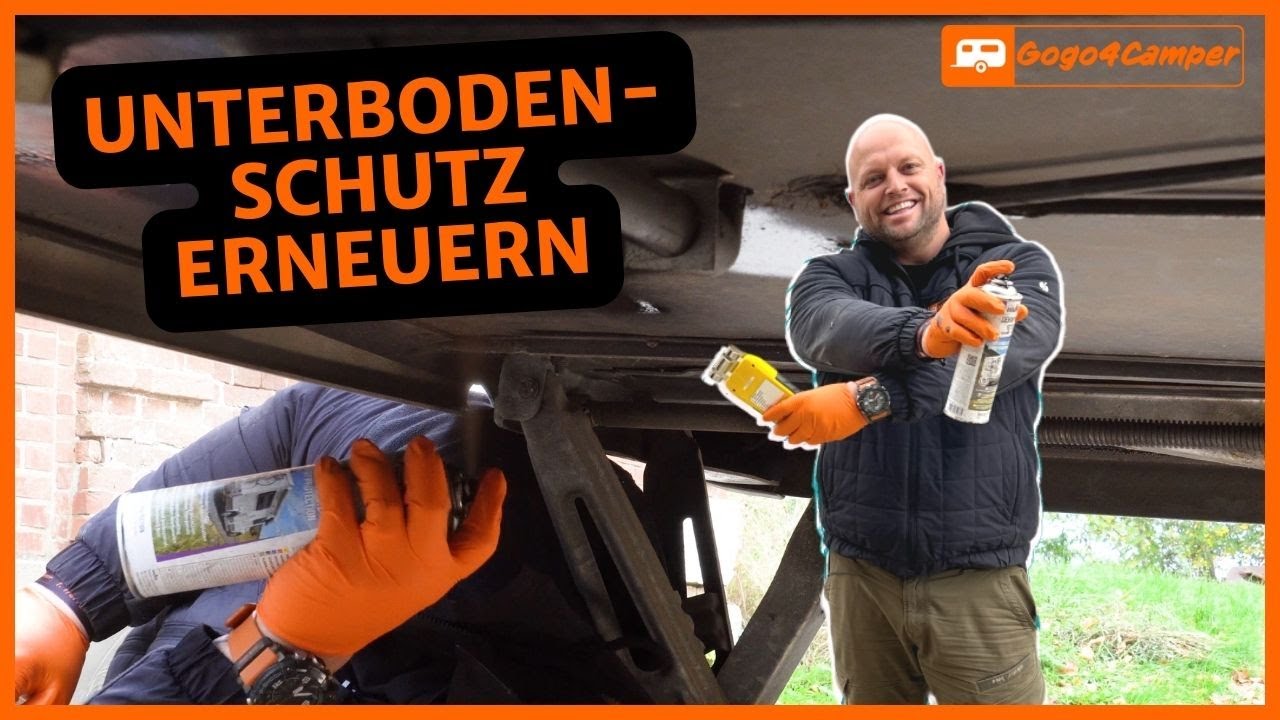 Unterbodenschutz am Wohnwagen / Wohnmobil erneuern und Schäden am  Unterboden beseitigen