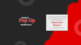 How To Add Popup Box Notification In WHMCS Client Area | Show Banner Image | Promotion