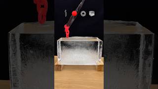 Various Shapes Of Hot Iron Are Placed On Top Of Ice Cubes