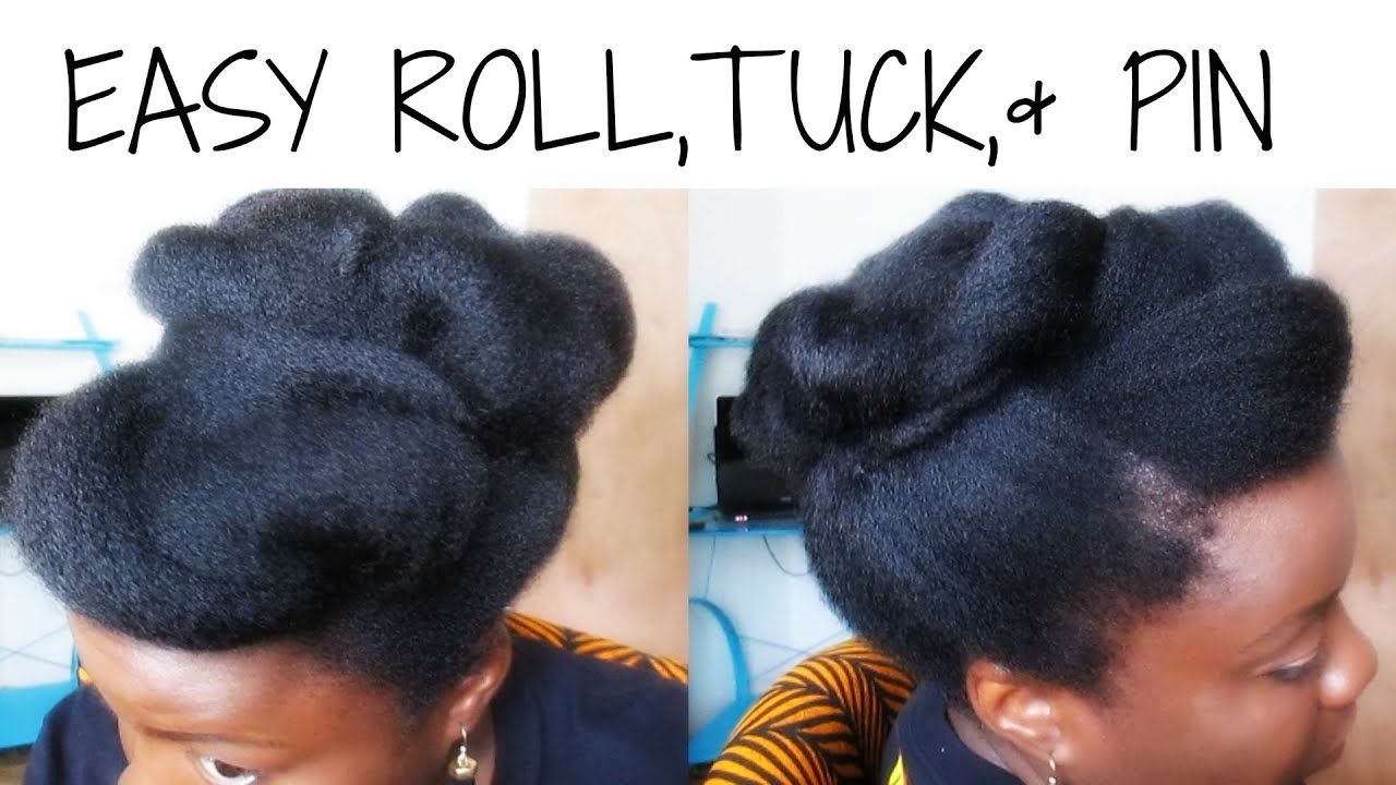 Easy Roll Tuck Pin Kinky 4c Natural Hair Youtube