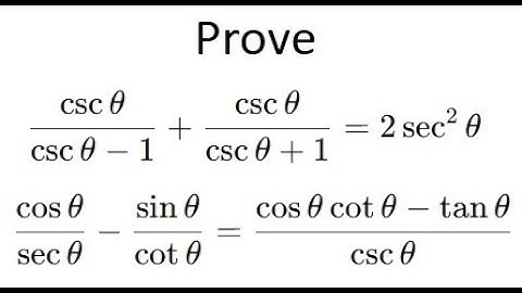 Grade 11 Functions - Proving Trig Identities (ch 5.5)