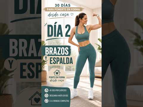 DÍA 2/30 🔥 Brazos y Espalda con Mancuernas en Casa 💪 #Shorts